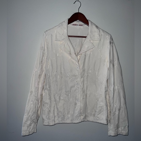 Johnny Was | Vintage White Embroidered Button-up Jacket - Picture 9 of 11
